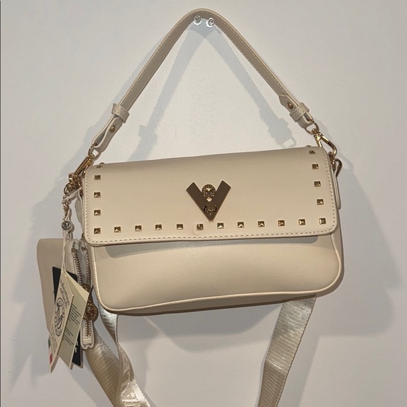 Valentino Orlandi Handbags - Valentino Orlandi Cream Studded Crossbody Bag